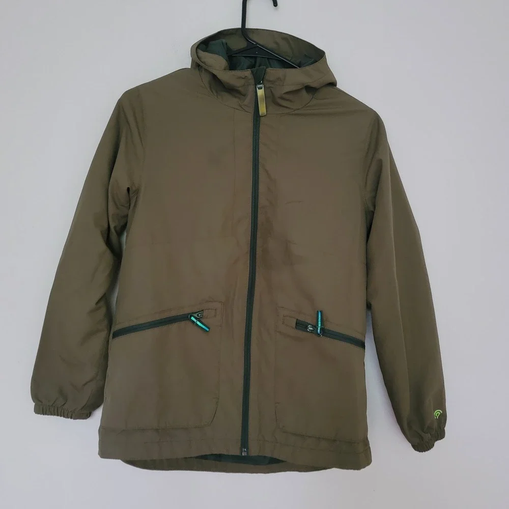 C9 by Champion Youth Boys Hooded Jacket Windbreaker Olive Green Size M (8-10)